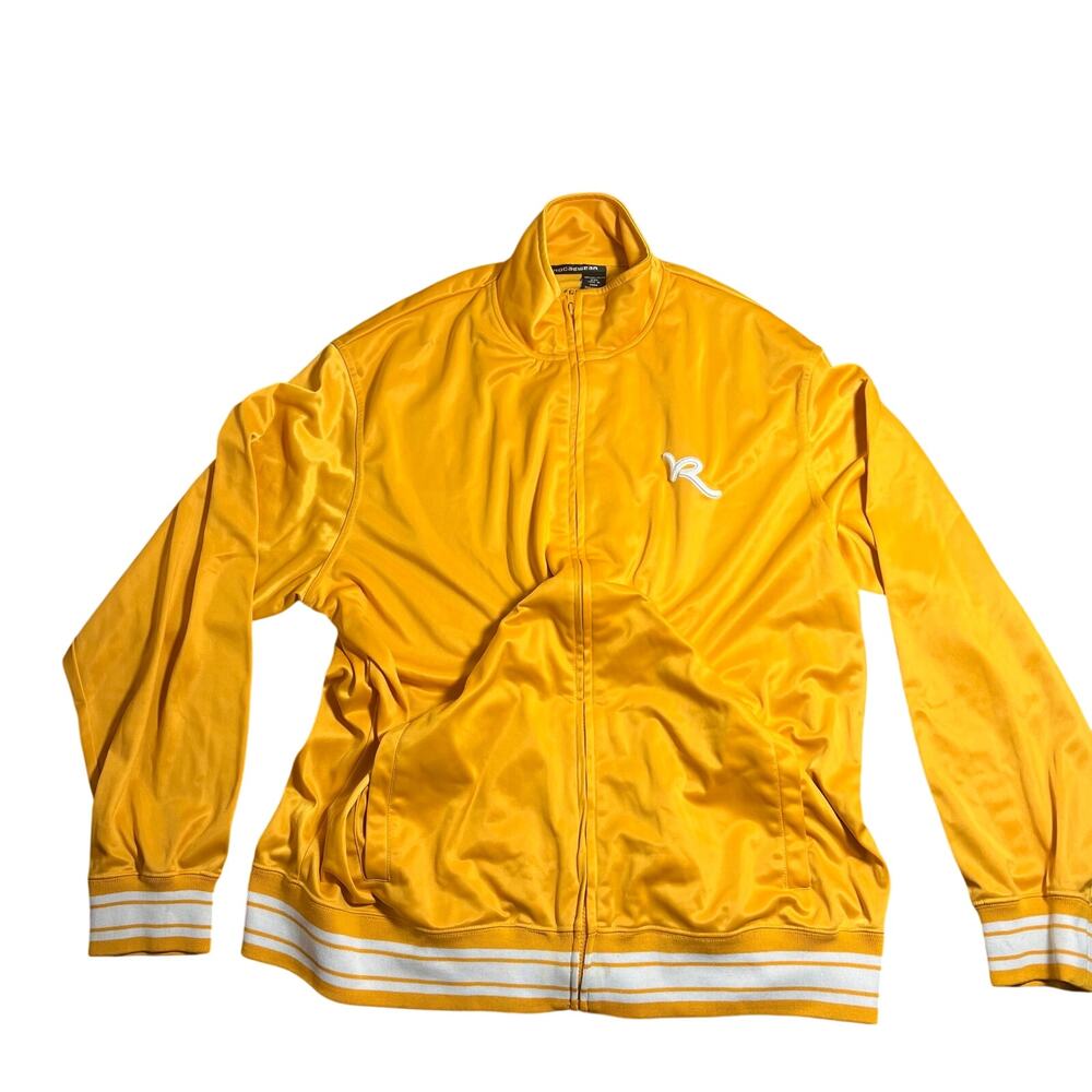Rocawear Embroidered Logo Men's Yellow Zip-Up Track Jacket 2XL Y2K